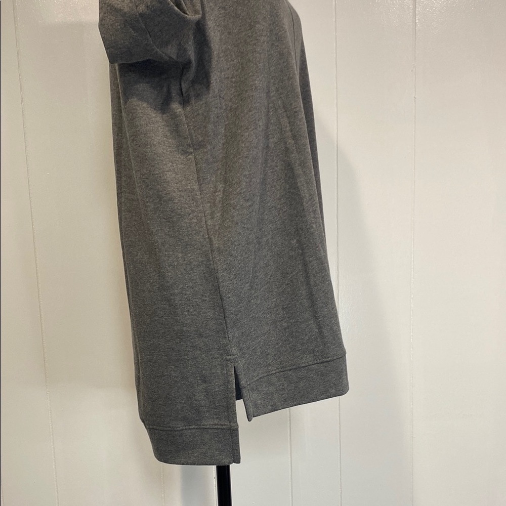 Lands’ End Oversized Tunic Long Sleeve Crewneck | Heather Gray Casual Top Size M - Picture 10 of 12